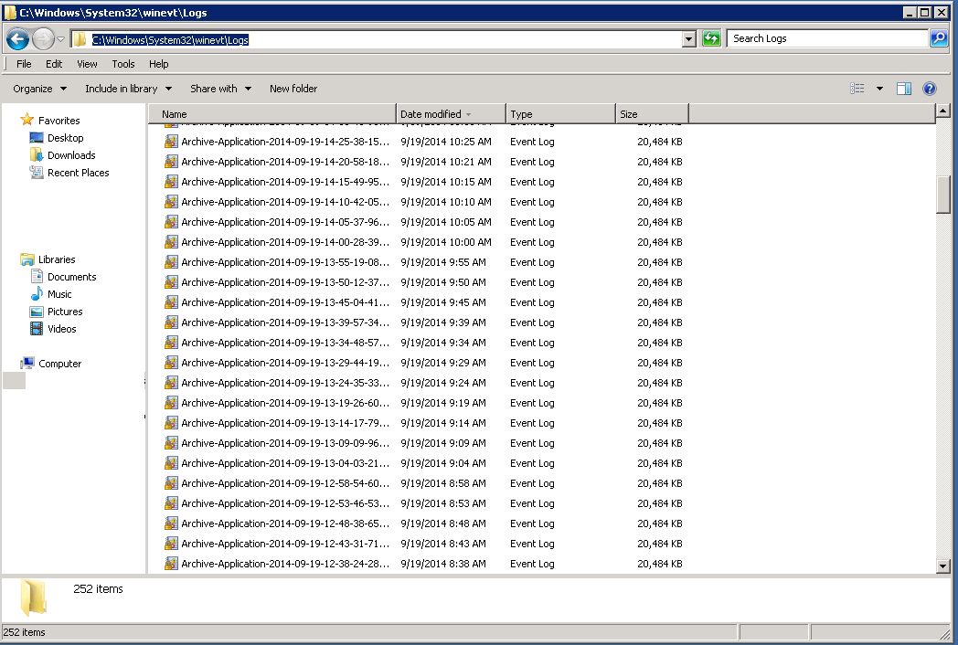 Archiving Windows Event logs Mytechdocs