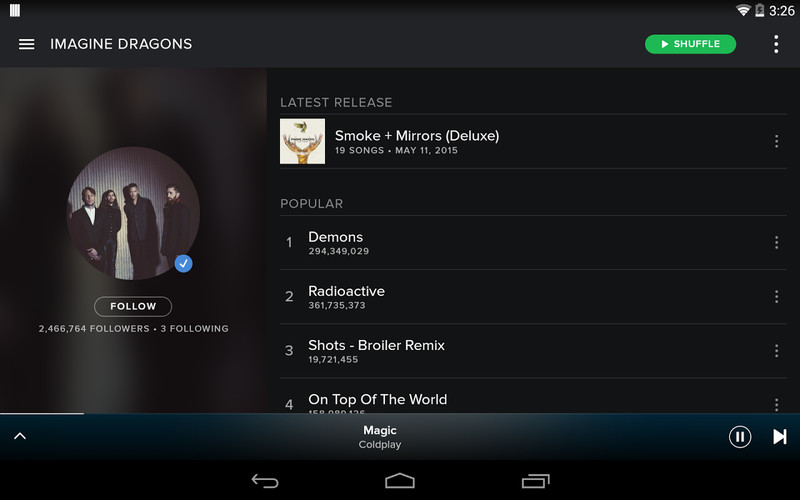Free Spotify Music cell phone app