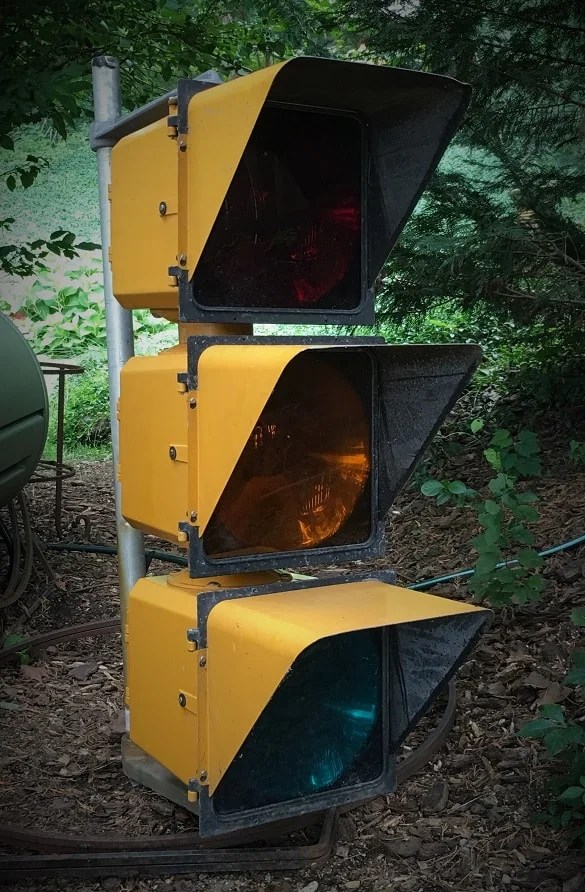 Real traffic lights in my collection make great conversation pieces