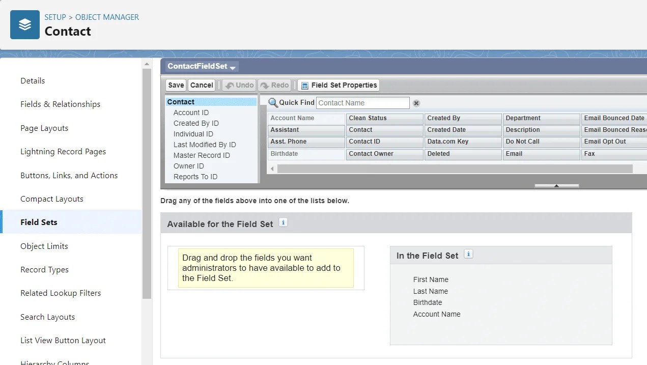 Salesforce Field Sets How to create field sets and use field sets in