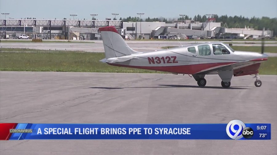 A special flight brings PPE to Syracuse
