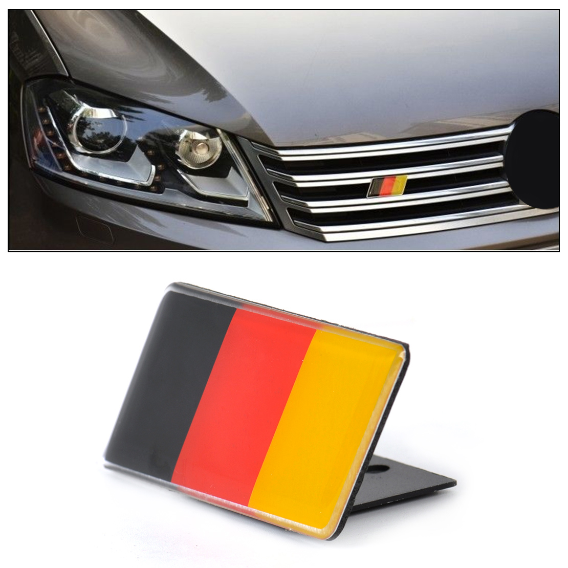 Car Front Grille German Flag Emblem Badge Decal Sticker For BMW AUDI VW