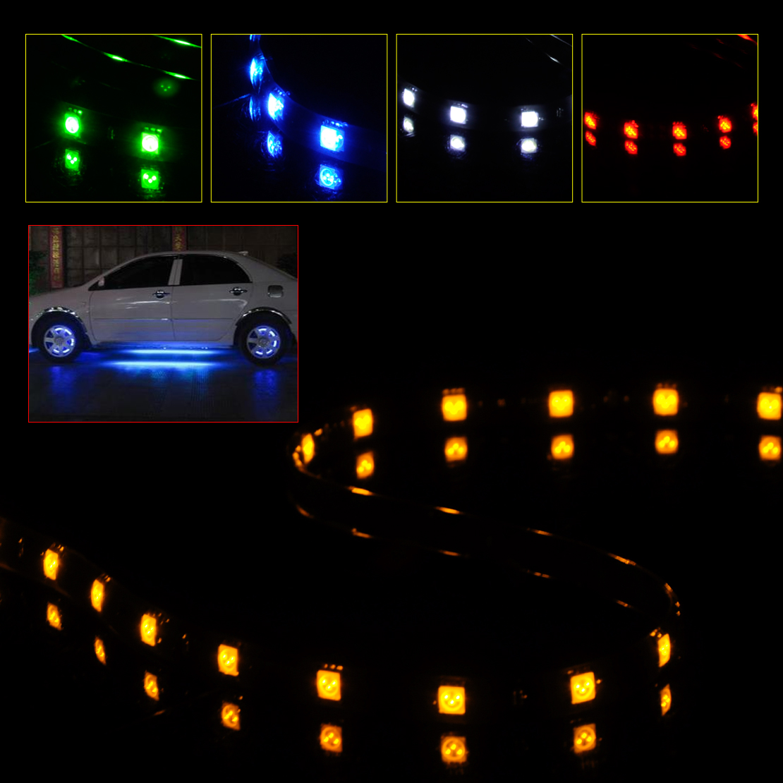 4x 24" LED Wheel Well Neon Glow Flexible Strip Lights Car Fender Lamps