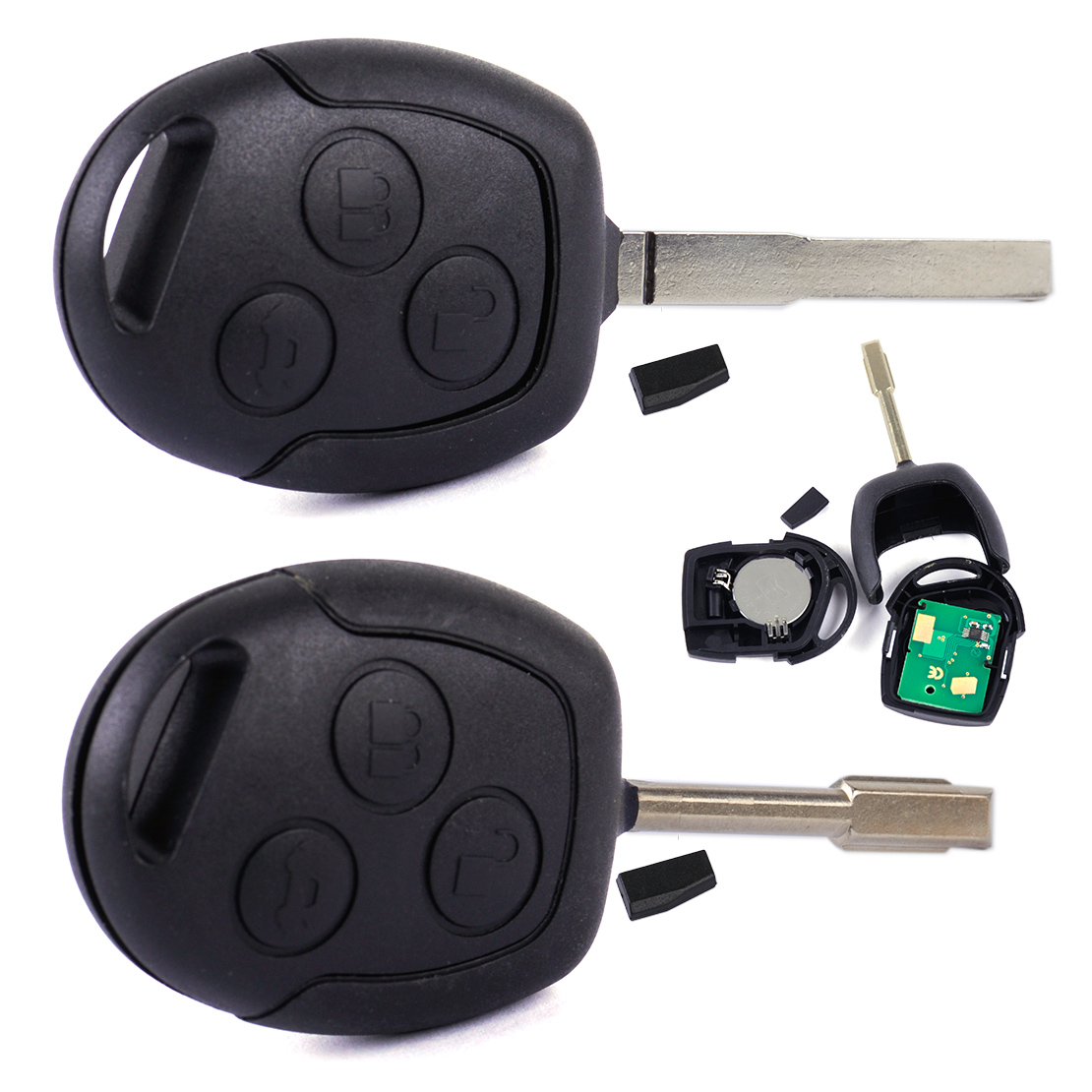 3 Button 433MHZ Remote Entry Key Fob 60 Chip Fit for Ford Focus Mondeo