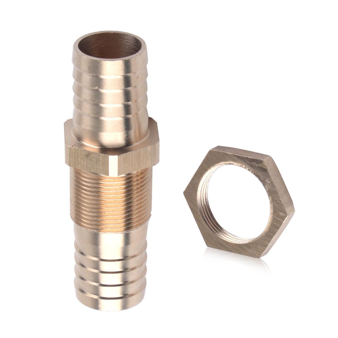 2pcs 5/8" 16mm Brass Bulkhead Fitting Barb Hose Tube Straight Connector