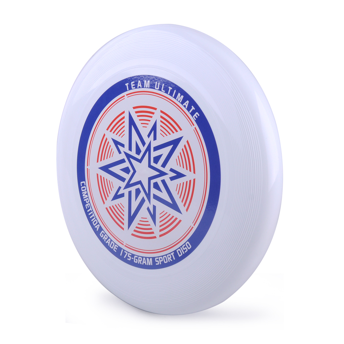 White Professional Star Pattern 175G Ultimate Frisbee Competition
