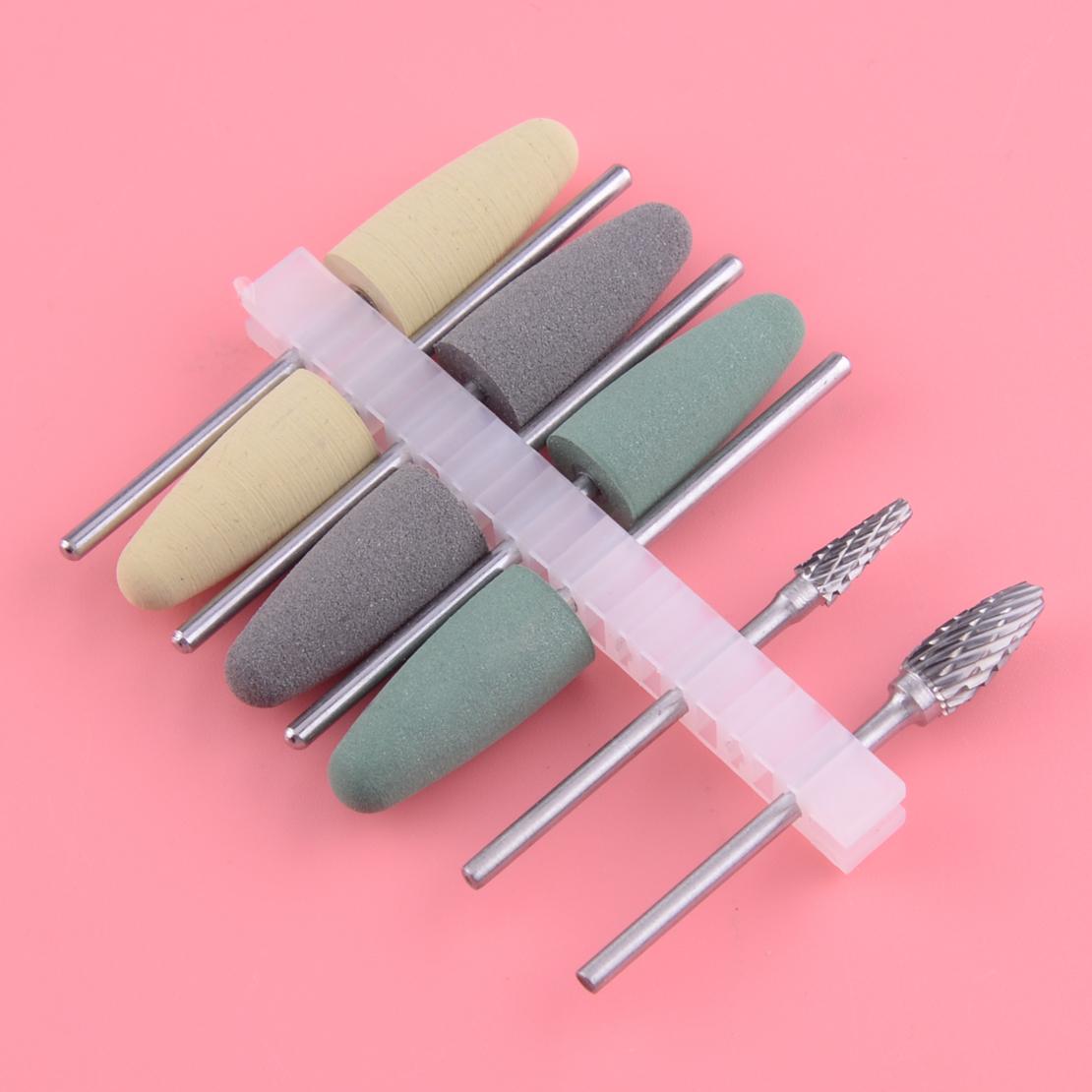 8pcs/Set Dental Acrylic Polishing Burs Drill Resin Base Polisher Rotary