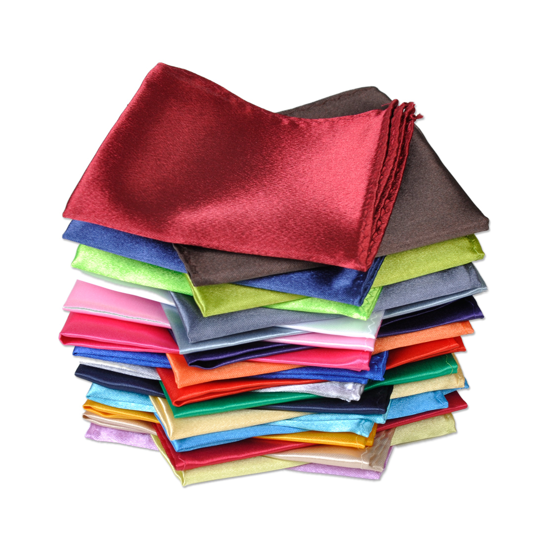 26pcs Mens Silk Handkerchief Pocket Square Plain Solid Color for