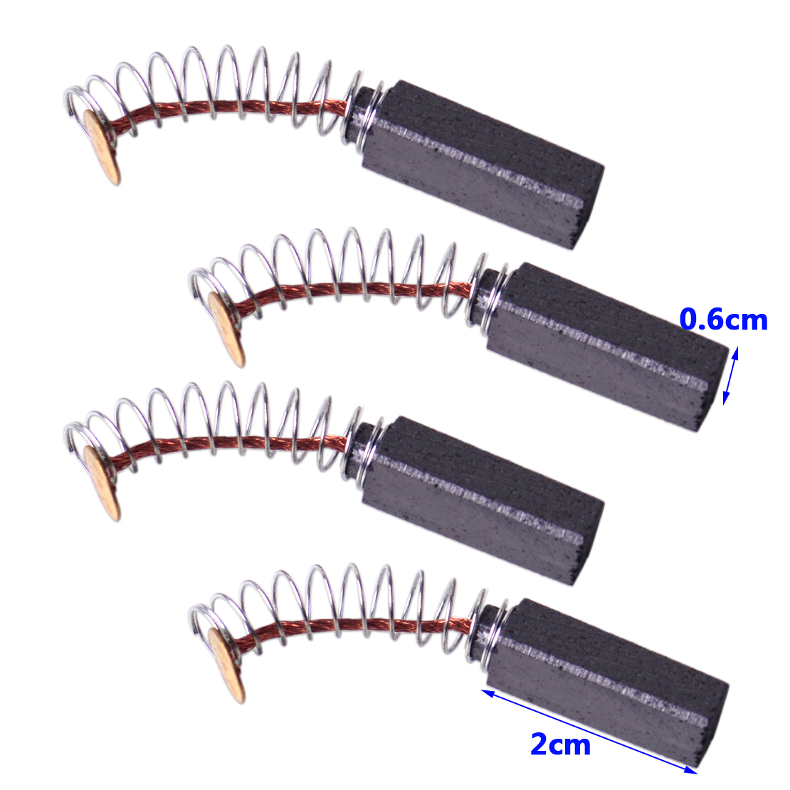 4pcs 6 x 6 x 20mm Carbon Brush Replacement for Generic Electric Motor