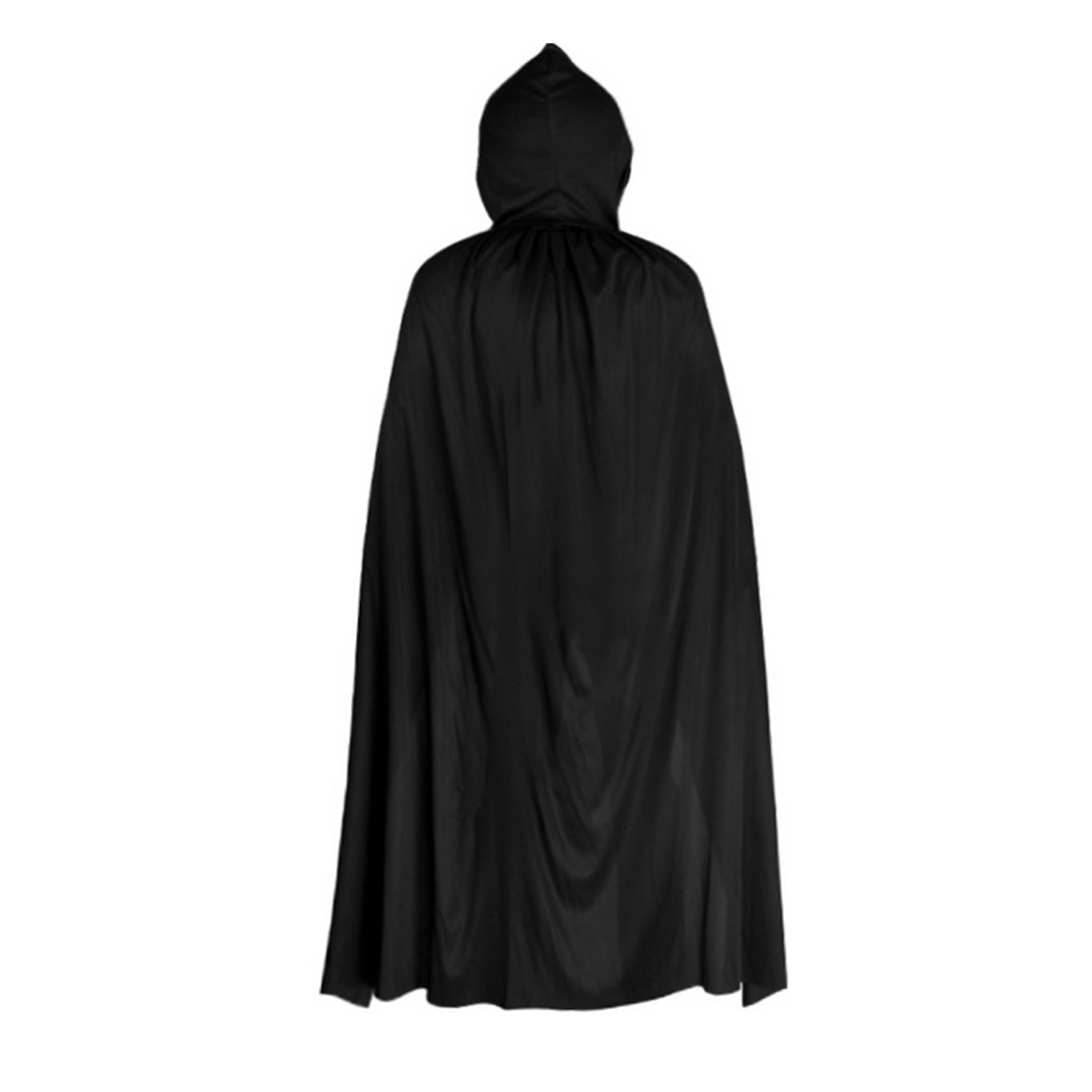 Black Long Wicca Robe Hooded Cloak Cape Wedding Halloween Coat Costumes