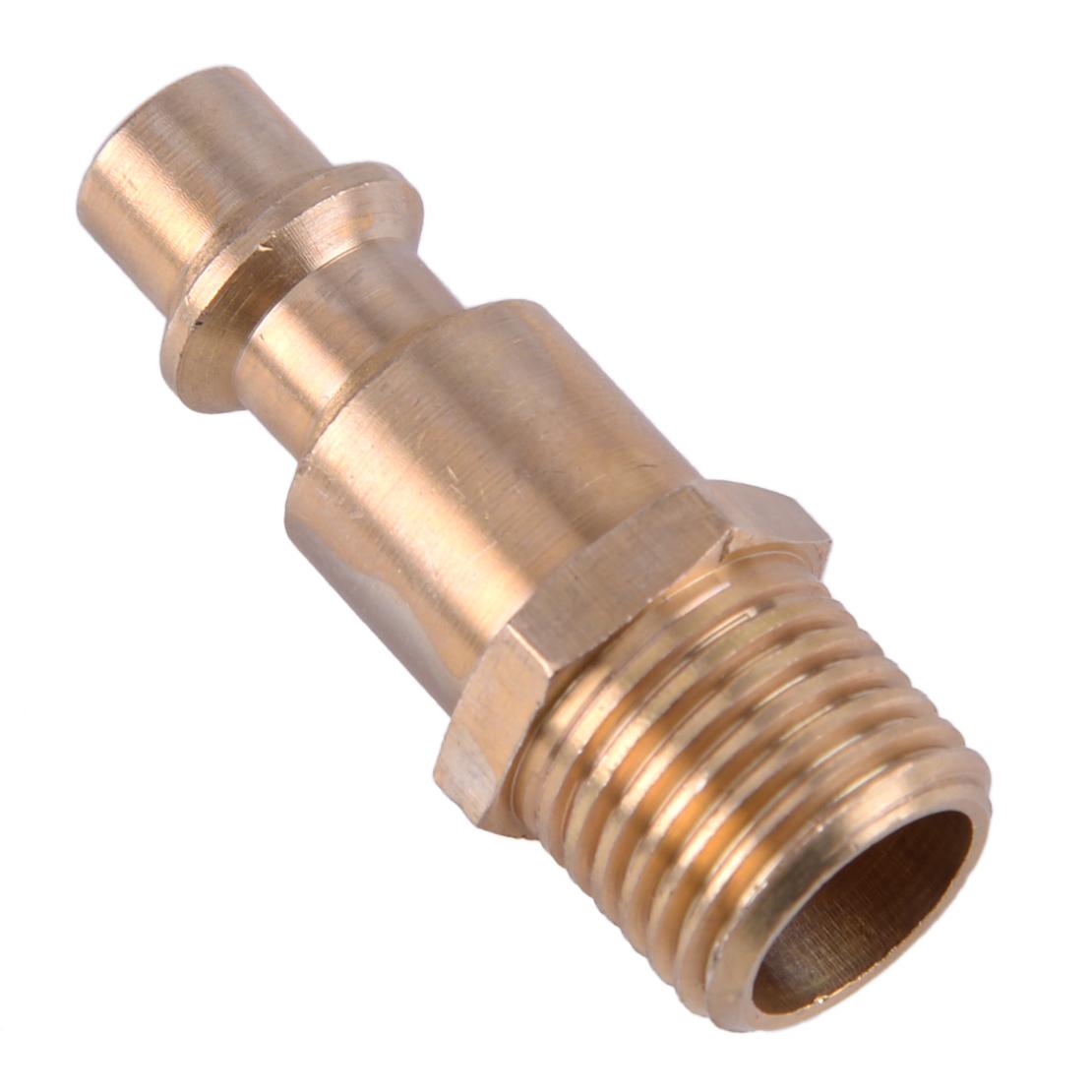 10pc Industrial Solid Brass Air Fittings 1/4" NPT Male M D Type Plug