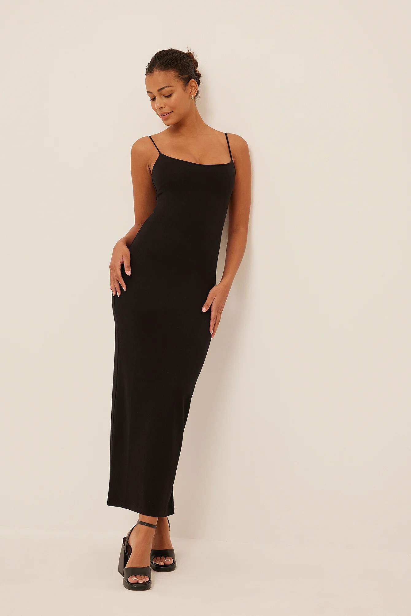 Thin Strap Maxi Dress Black