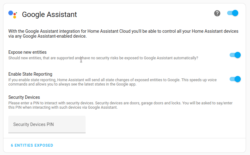 Google Assistant configuration