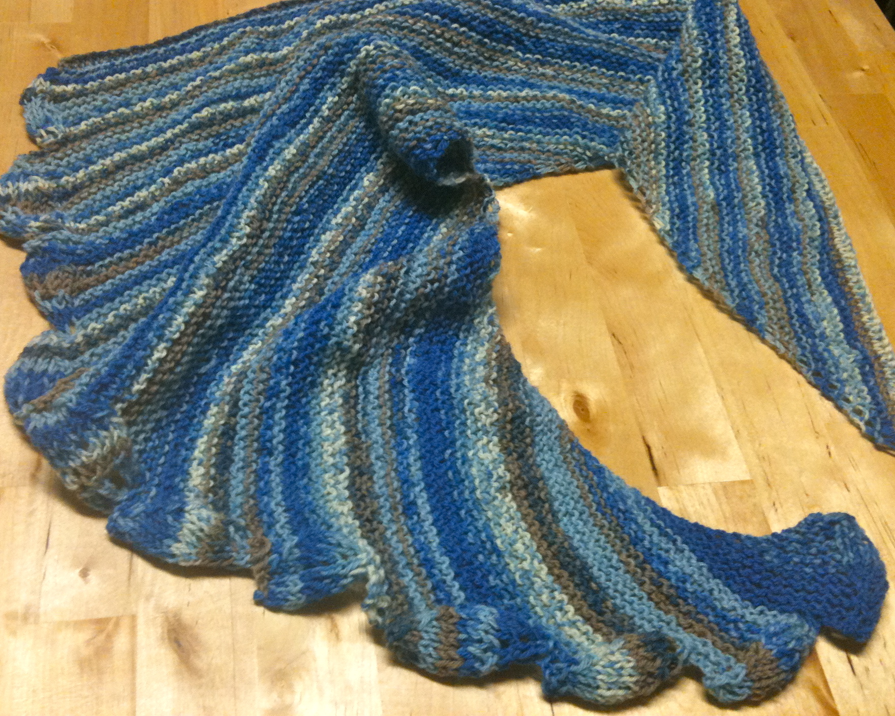 Stricken Dreieckstuch mit Blätterrand Stricken lernen, Häkeln lernen