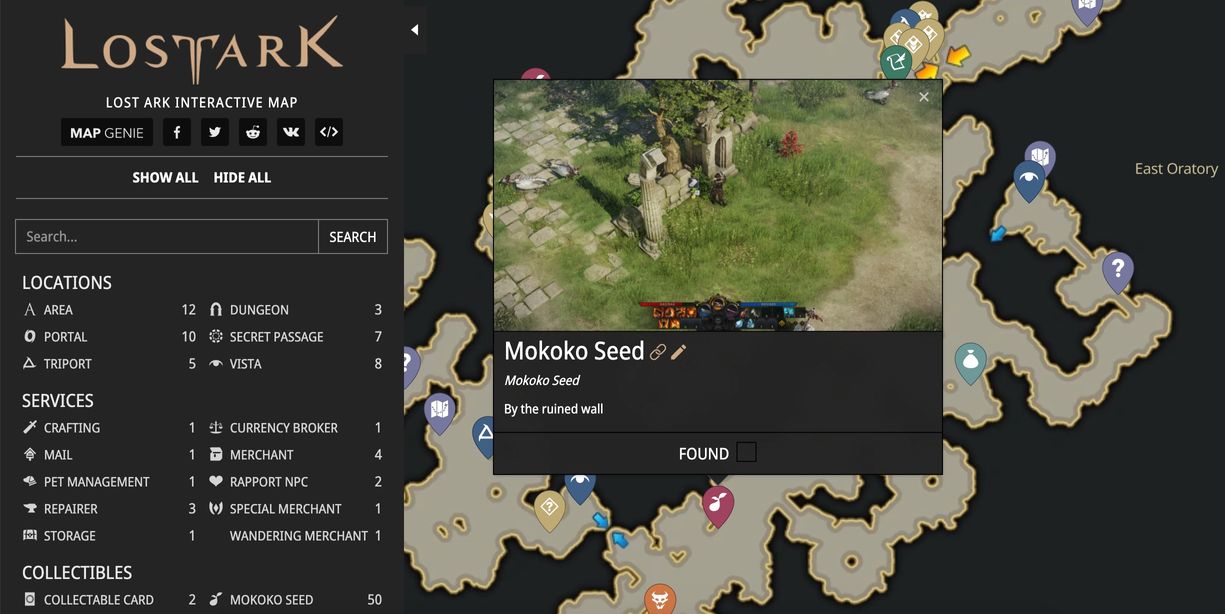 Lost Ark Interactive Map 100 naguide