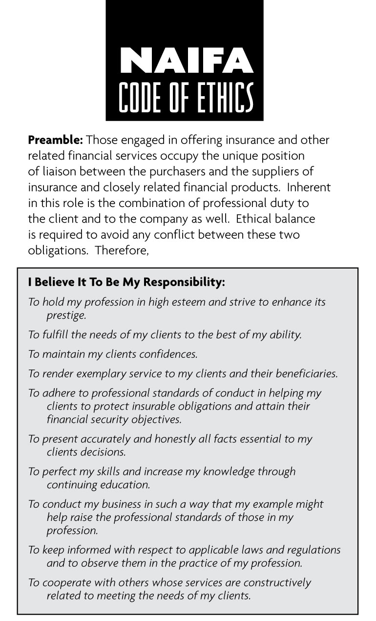 NAIFA Code of Ethics NAIFAAZ