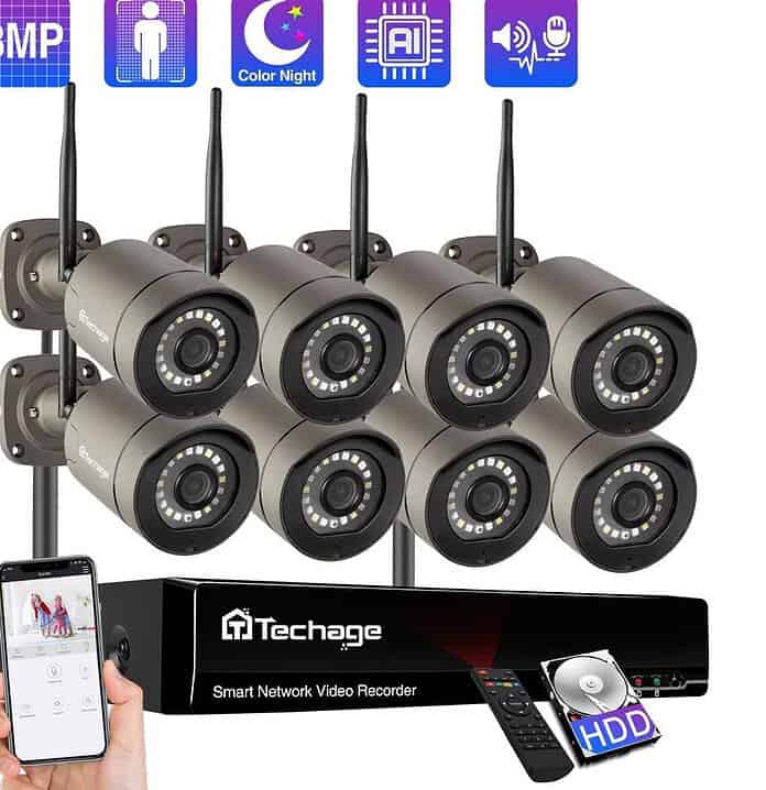 Techage 8CH Wireless 3MP CCTV Security Camera System Price, and Best Deals