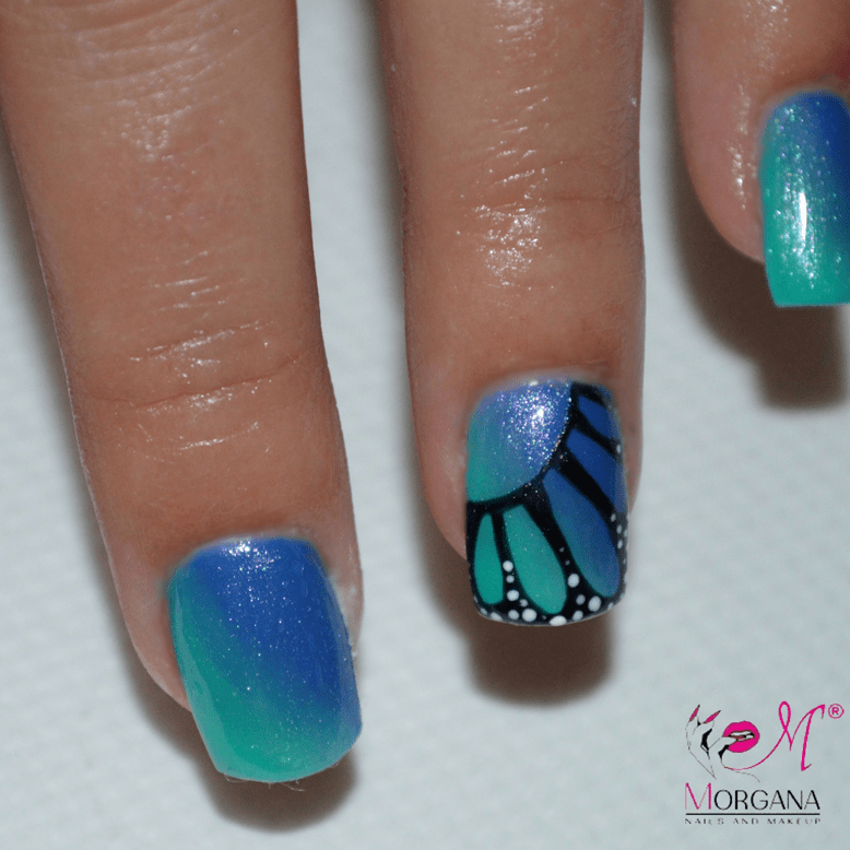 Nail Art Tutorial, Nail Designs, Nail Art How To, Monarch Butterfly