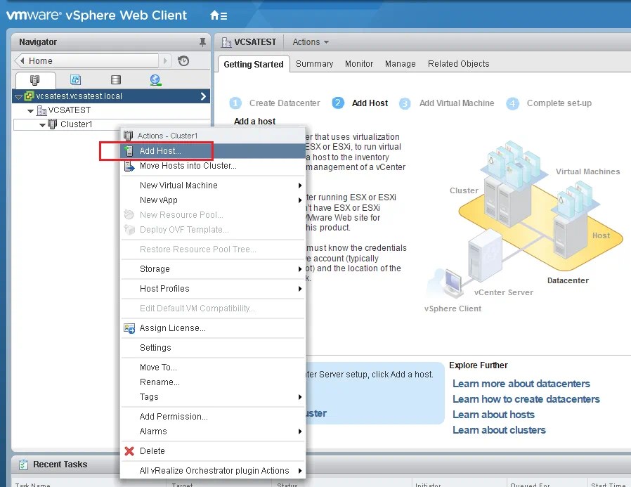 Steps to Configure a VMware ESXi Cluster