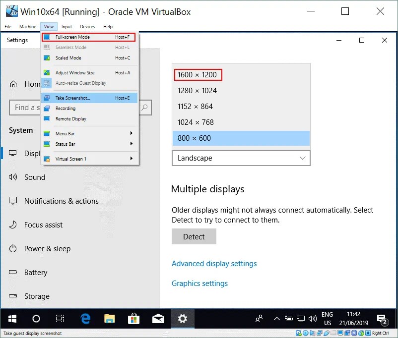 Make VirtualBox Full Screen for Windows, macOS, Linux