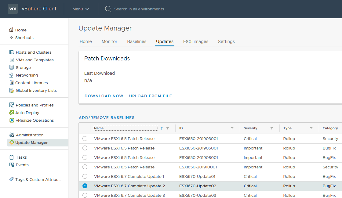 How to Update VMware ESXi 6.5 to 6.7 by Installing Patches