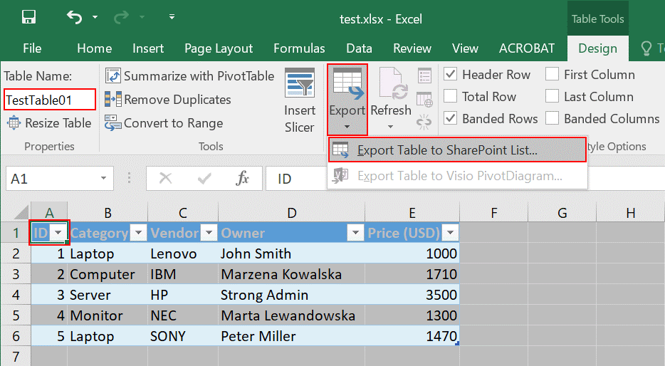 Importing and Exporting Data from SharePoint Online and Excel