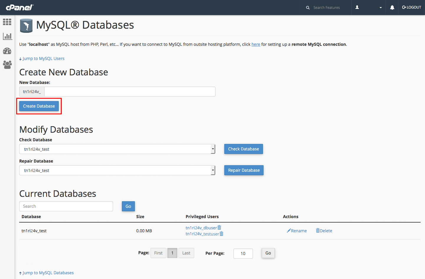 Creating a MySQL Database in cPanel Customer Support Guides