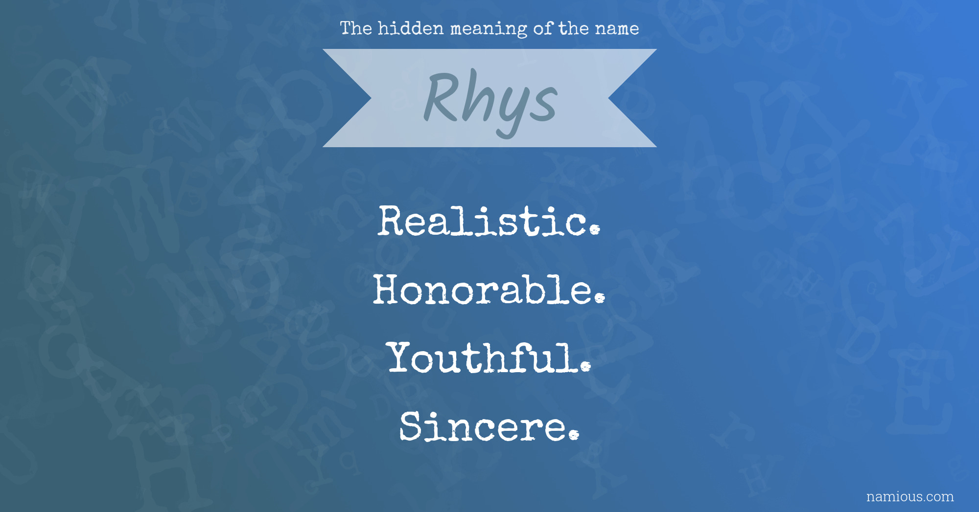 The hidden meaning of the name Rhys Namious