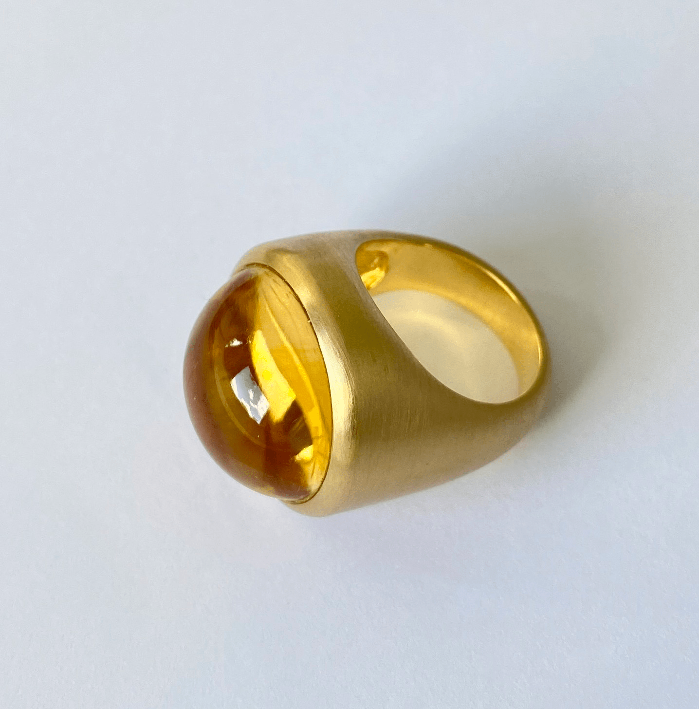 Citrine Cabochon Round Sculptural Nancy Norton Jewelry