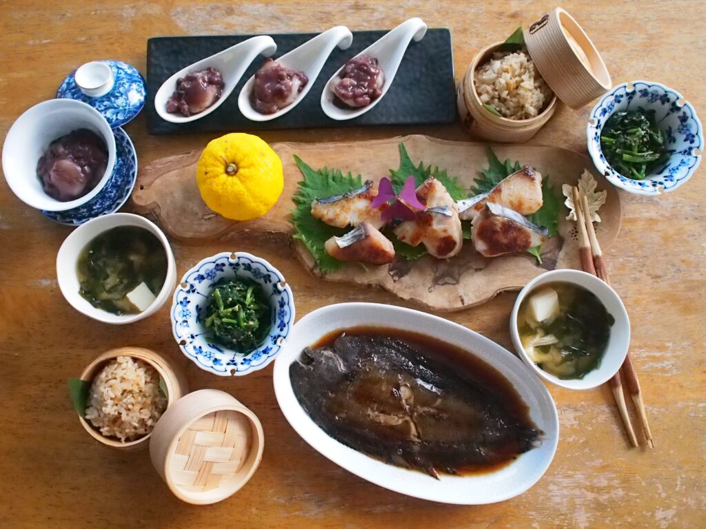 Hirame no Nitsuke (Soy Braised Sole), Sawara no Saikyo Yaki (Saikyo