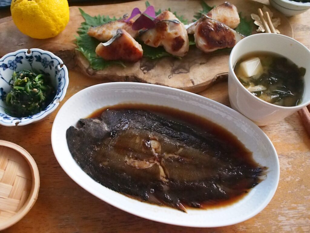 Hirame no Nitsuke (Soy Braised Sole), Sawara no Saikyo Yaki (Saikyo