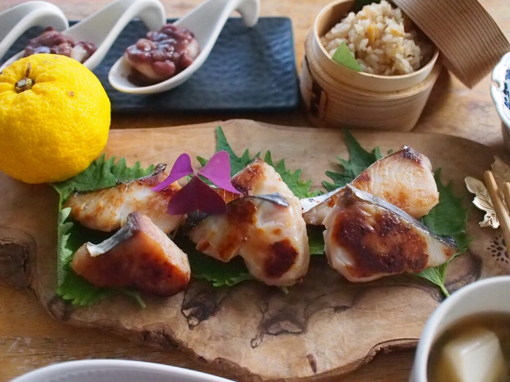 Hirame no Nitsuke (Soy Braised Sole), Sawara no Saikyo Yaki (Saikyo