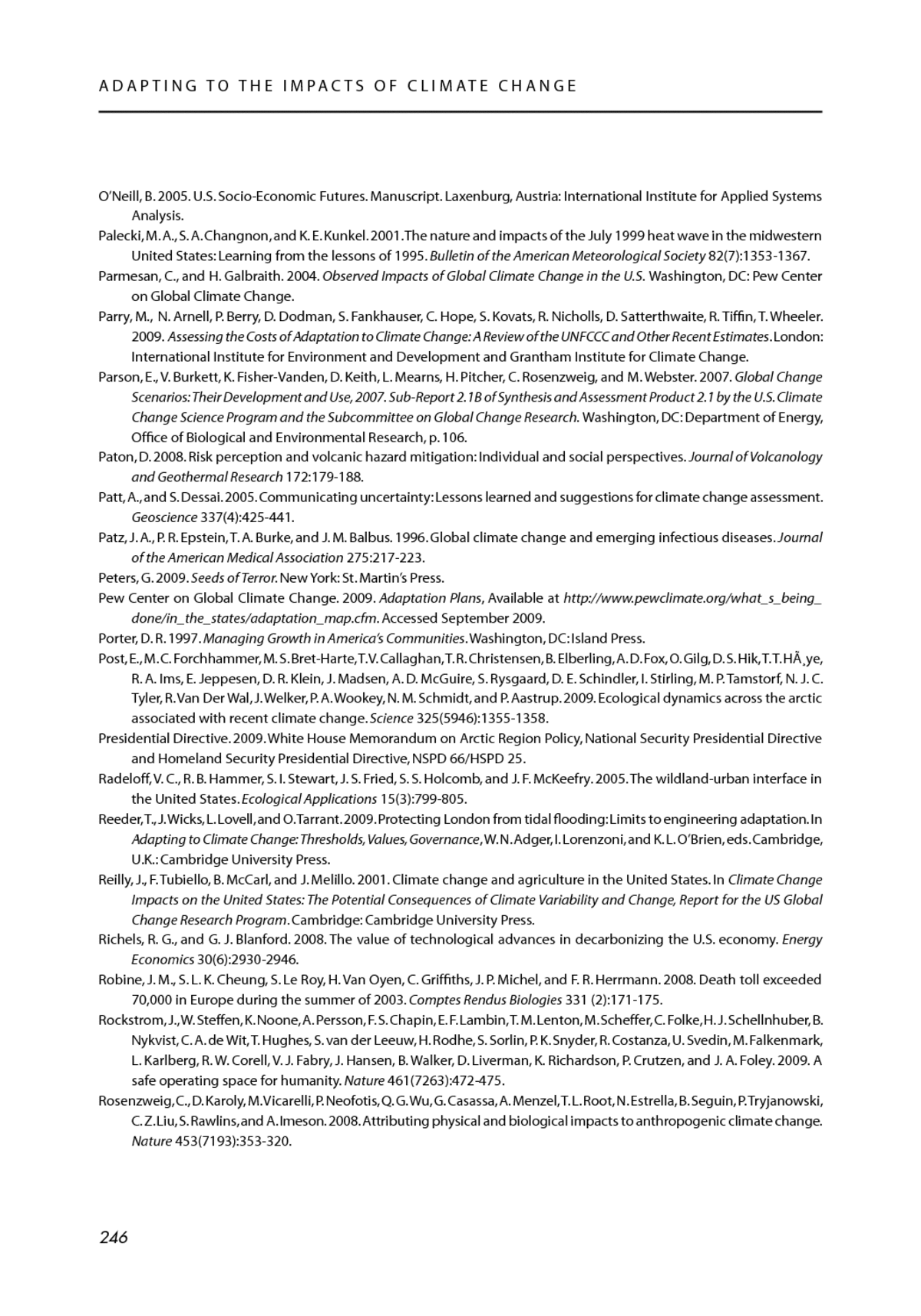 References Adapting to the Impacts of Climate Change The National