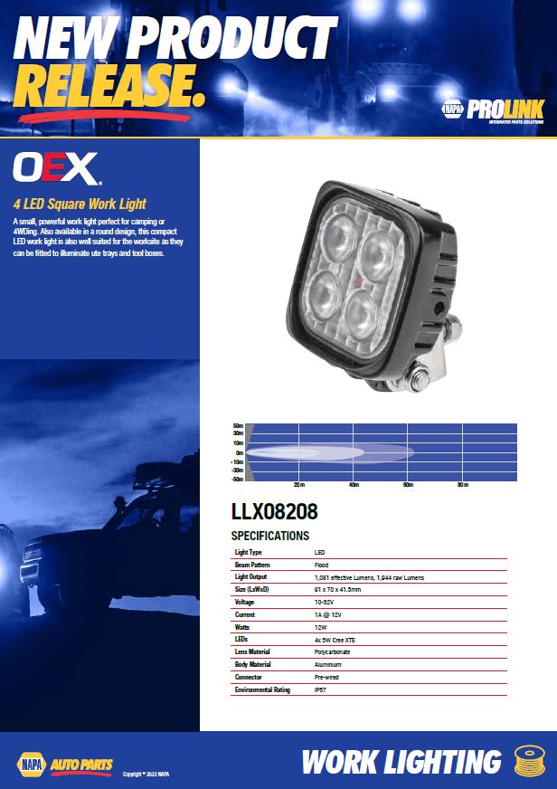 OEX Work Light Range NAPA Auto Parts