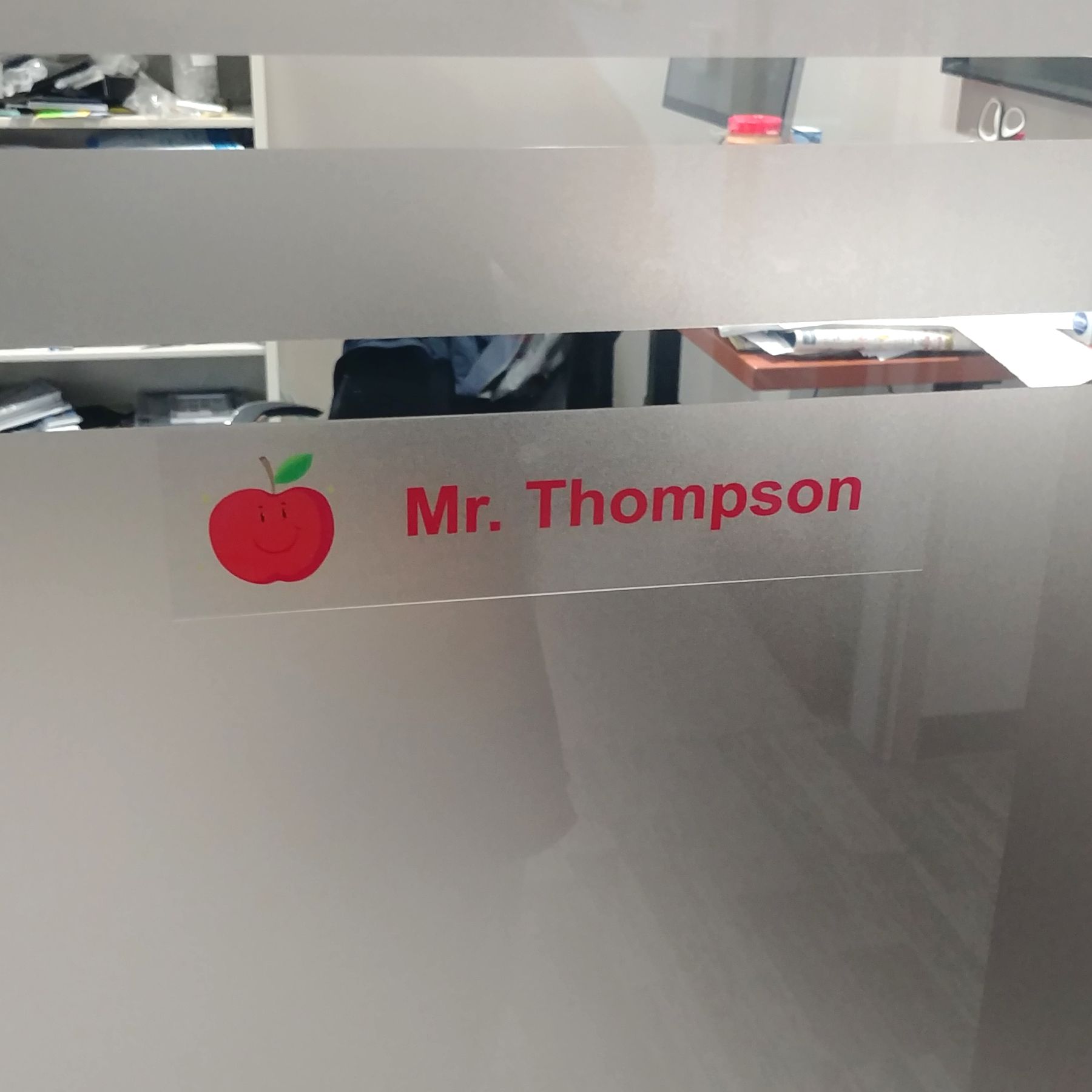 8x2 Static Cling Vinyl Name Plates Custom Printed NapNameplates