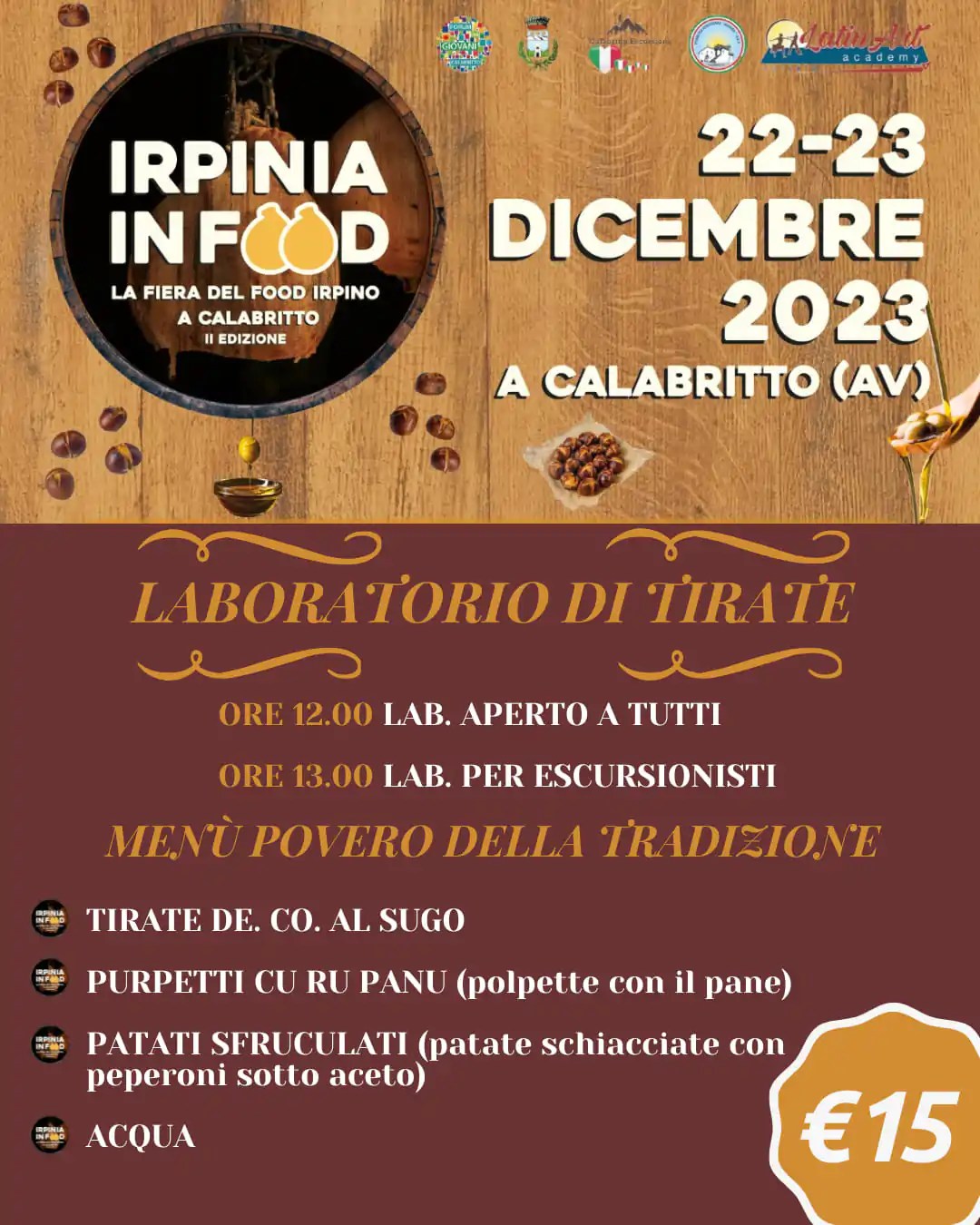 Irpinia food fair in Calabritto in Avellino with typical dishes of the