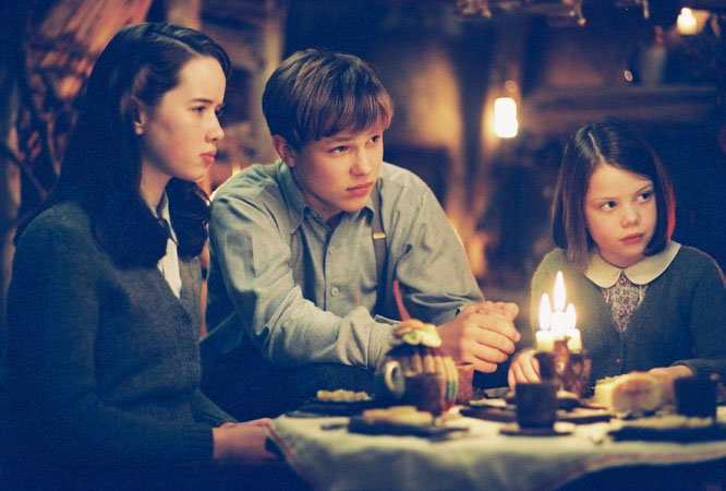 Susan, Peter and Lucy at the Beaver's House NarniaWeb