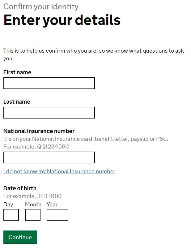 HMRC Government Gateway account setup procedure