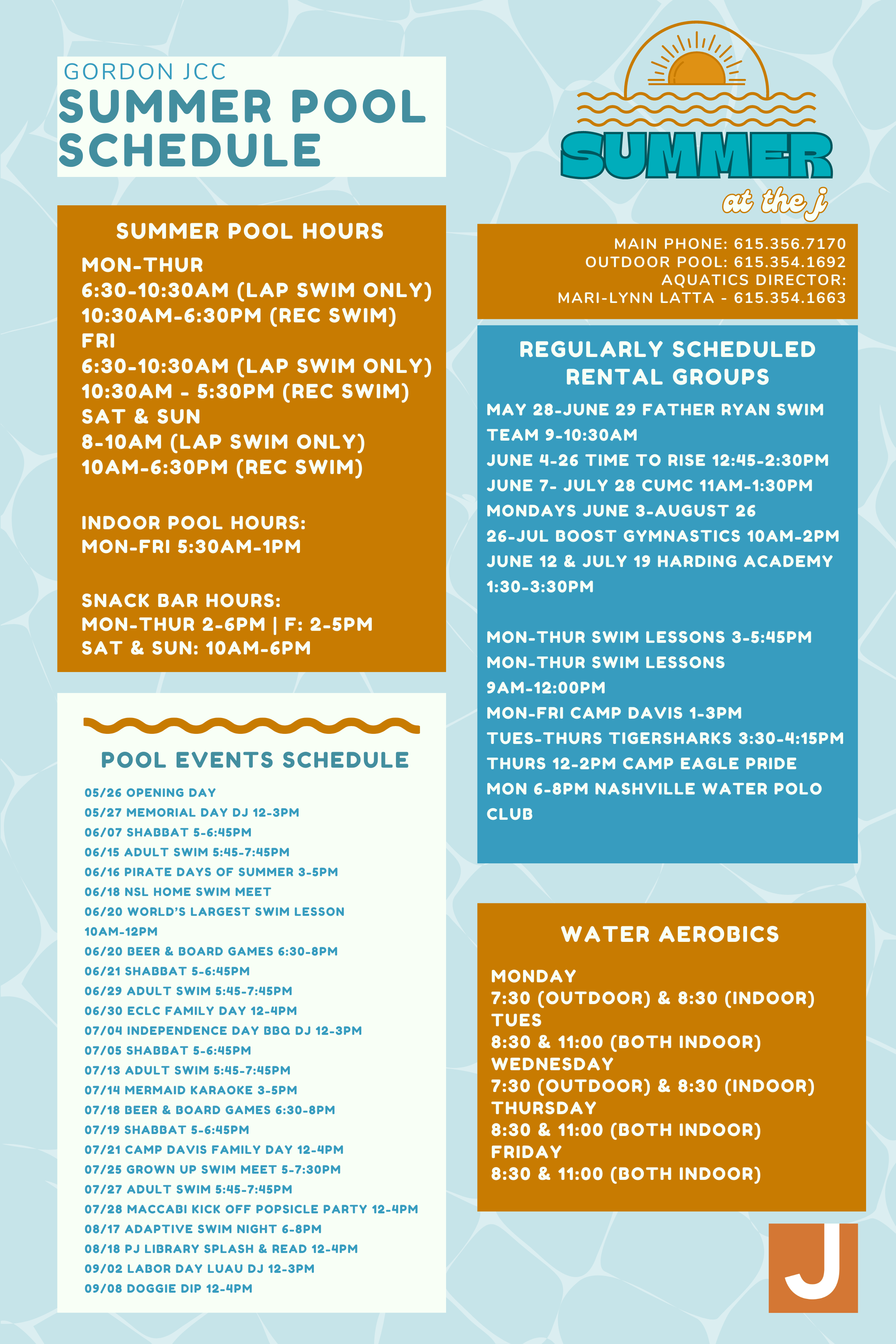 Gordon JCC Nashville Summer Pool Memberships