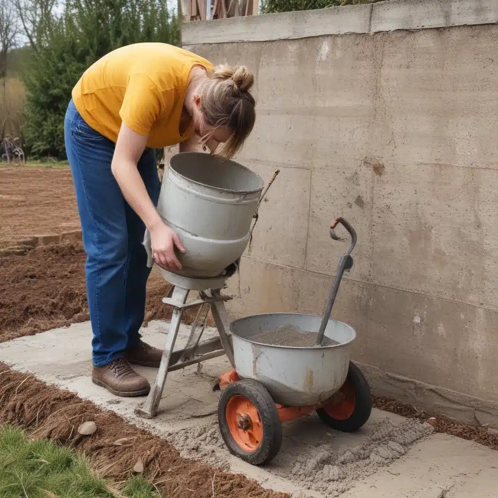 Using a Cement Mixer Stamped Concrete Nashville