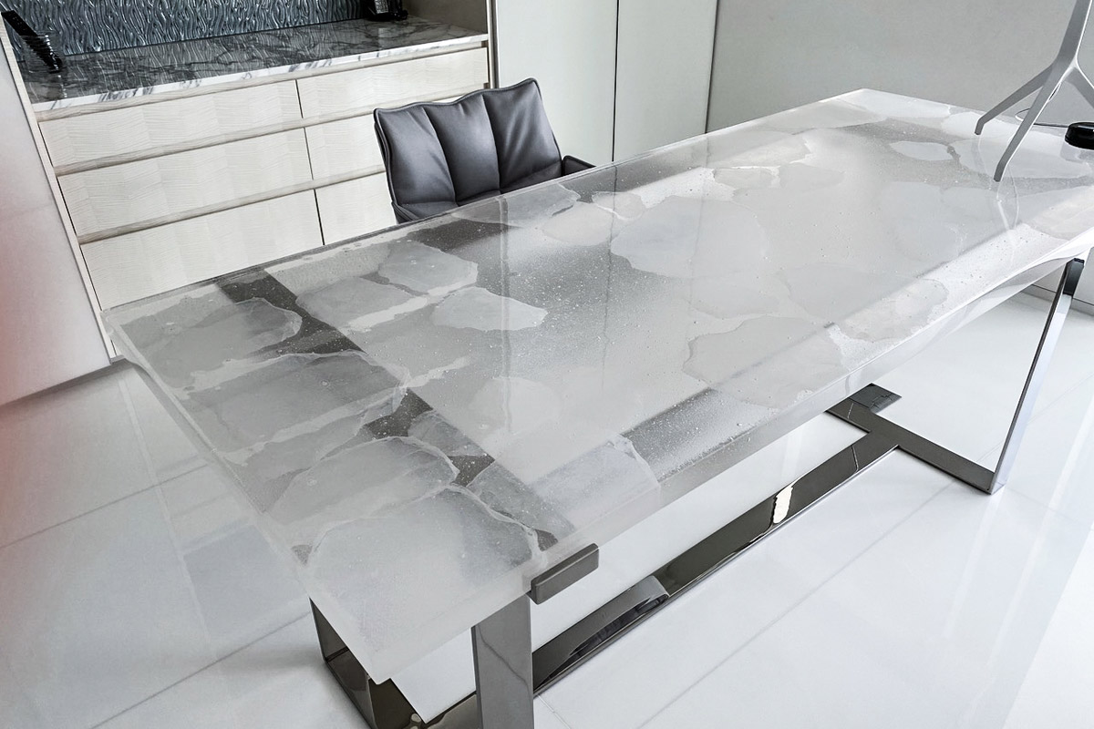 Architectural Textured Glass Furniture Made By Nathan Allan Glass