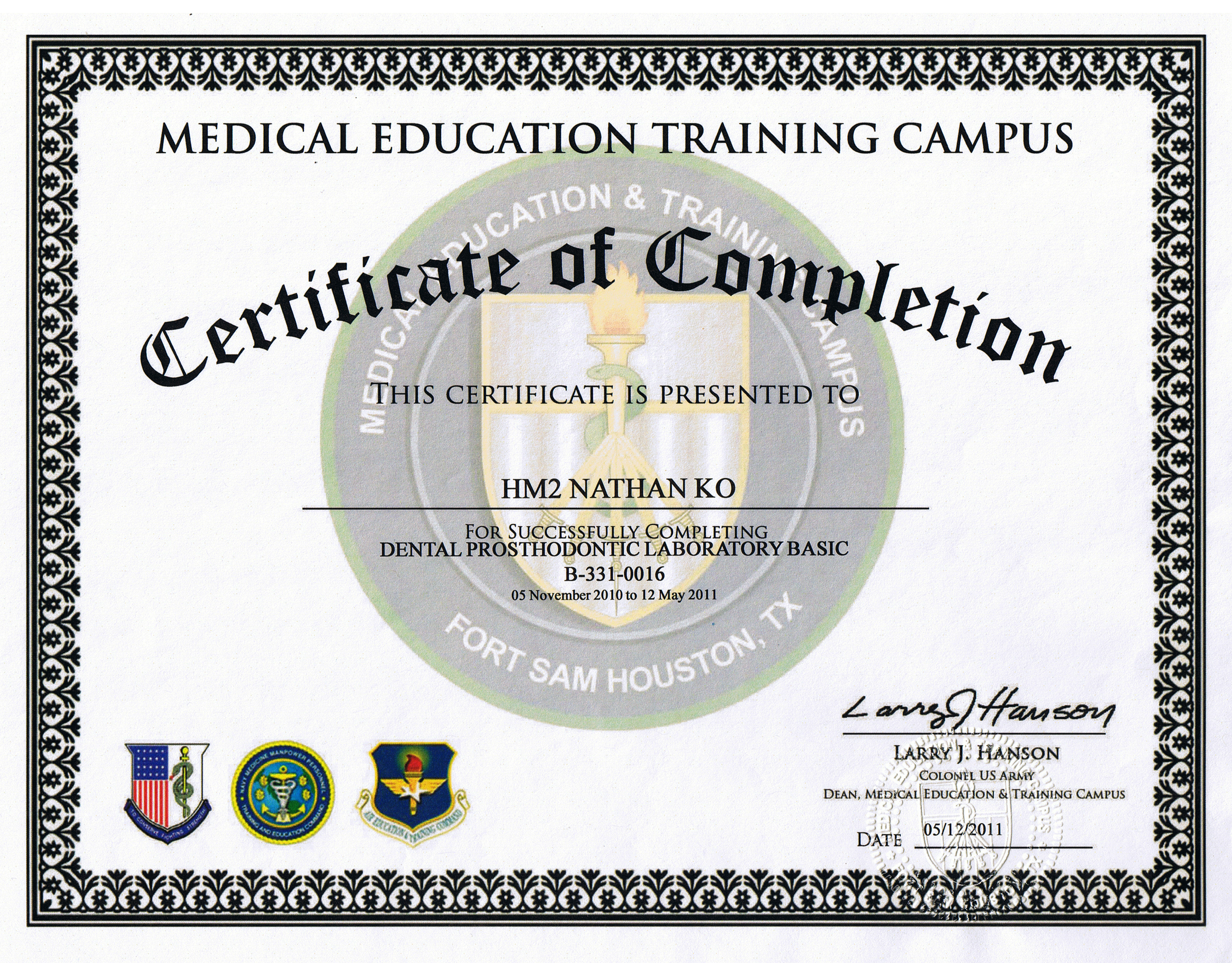 Dental Lab Tech Basic 'C' School 8752