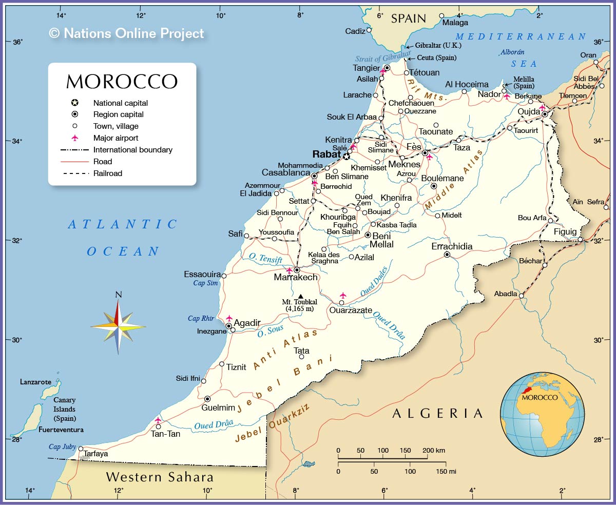 Political Map of Morocco Nations Online Project
