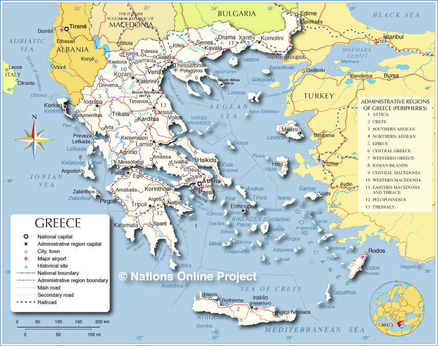 Greece Map Map of Greece Collection of Greece Maps