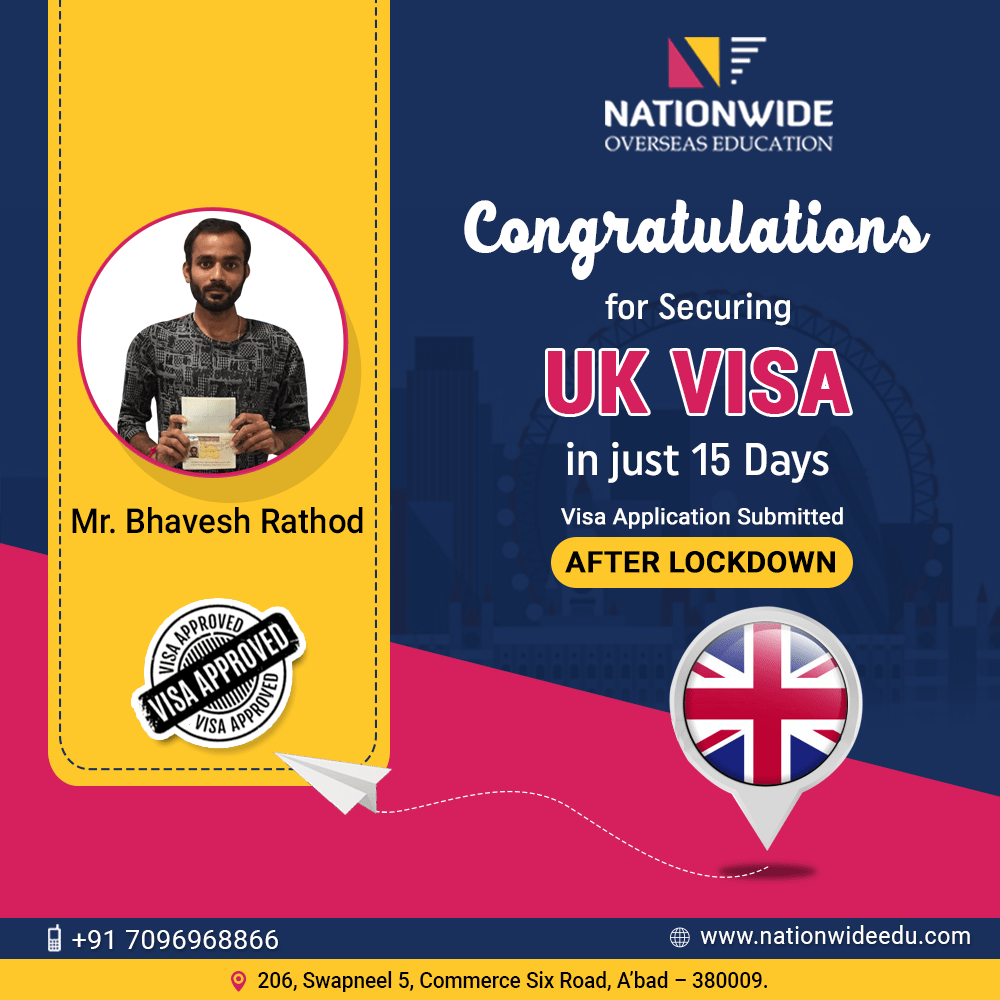 Congratulations to Bhavesh Rathod for getting UK Visa