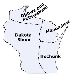 Indian Tribes In Wisconsin Map - T Bobby Montag