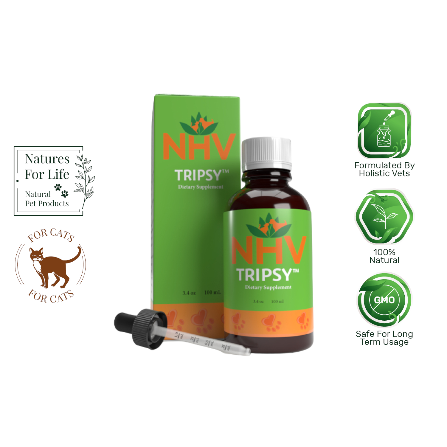 NHV Tripsy For Cats (100ml). Kidney, Renal and Bladder Support for Cats
