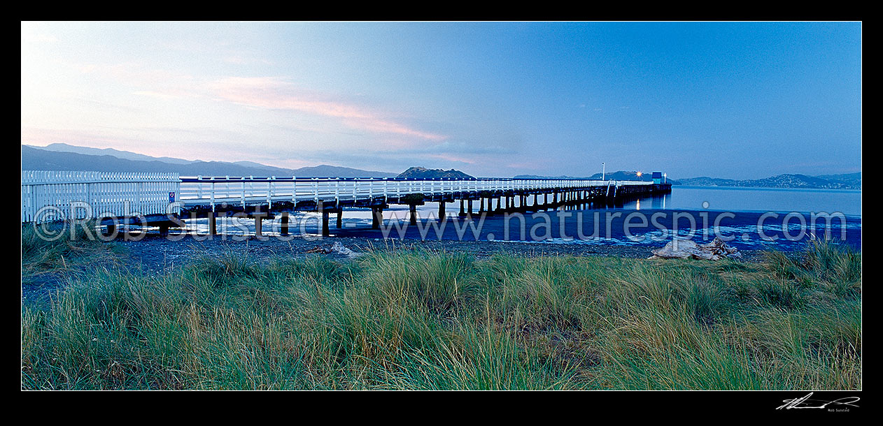Petone Wharf at dawn; Petone foreshore, Petone, Hutt City District