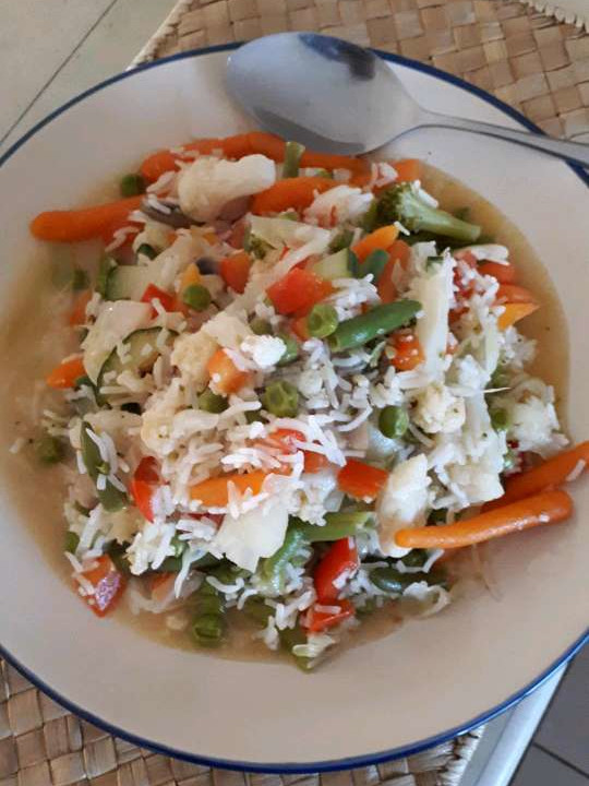 Tasty Vegetables and Rice Combination Nature's Trinity