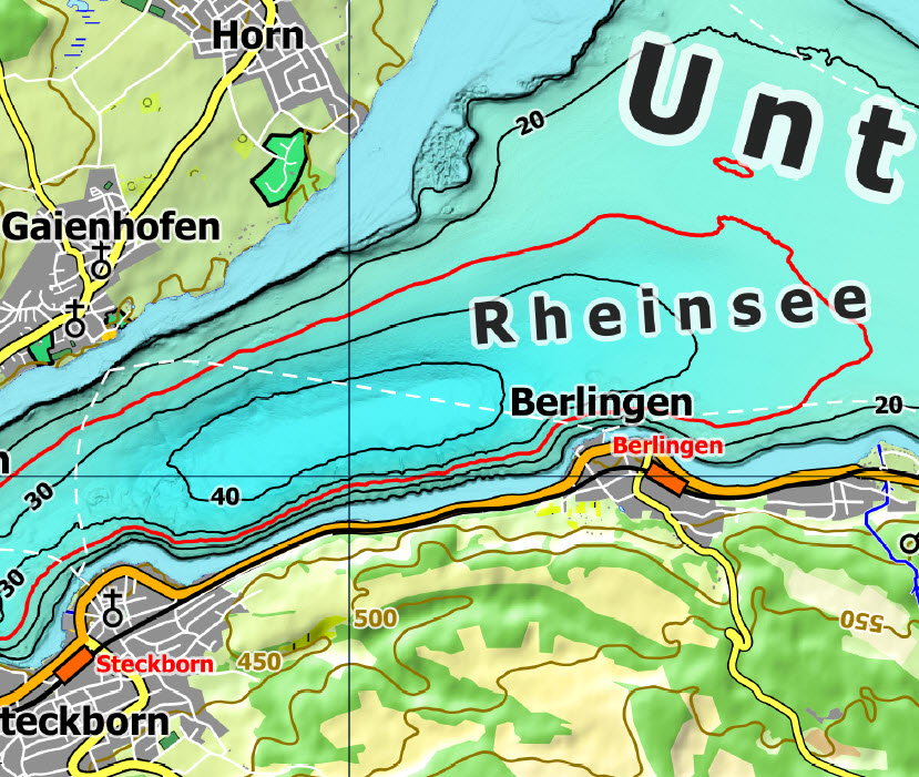 Tiefe Bodensee Karte NaturNavi Bodensee Tiefenrelief